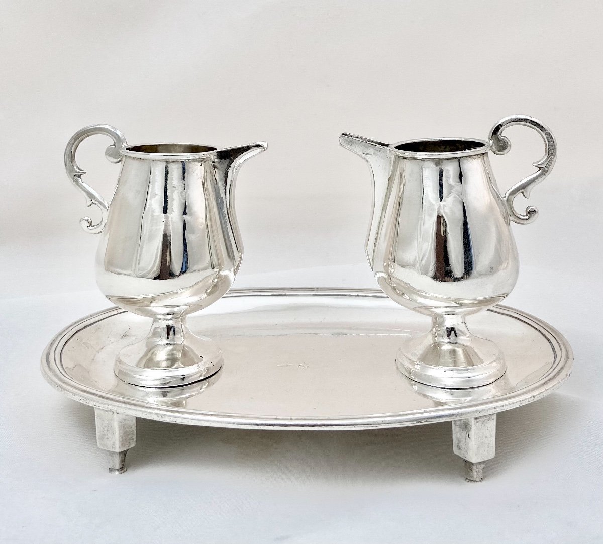 Pair Of Holy Mass Cruets, Spain, Circa 1800, Torre, Ruiz, Sterling Silver-photo-7
