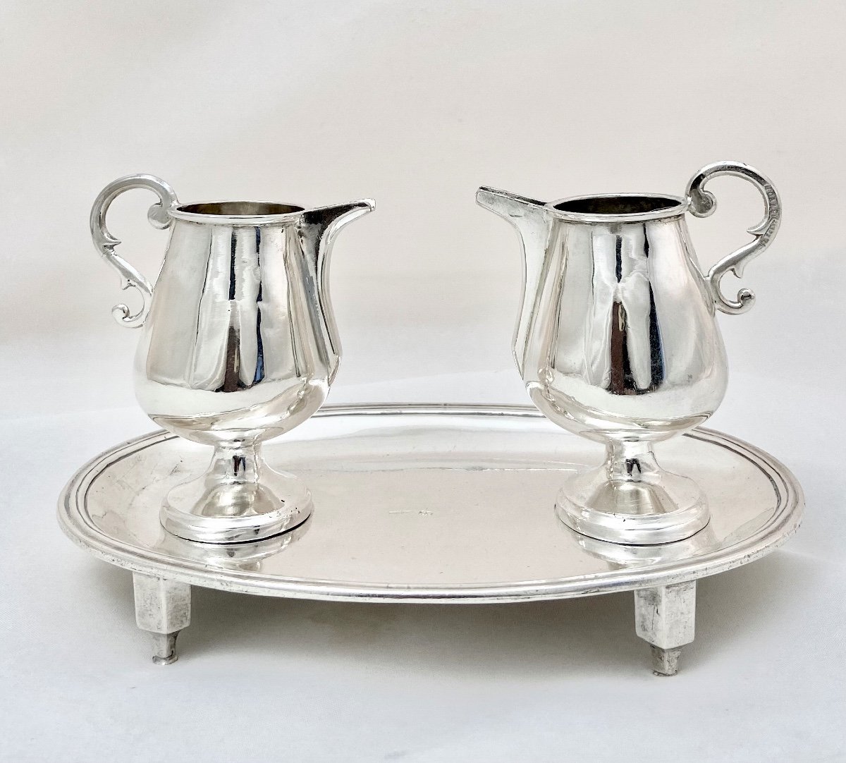 Pair Of Holy Mass Cruets, Spain, Circa 1800, Torre, Ruiz, Sterling Silver