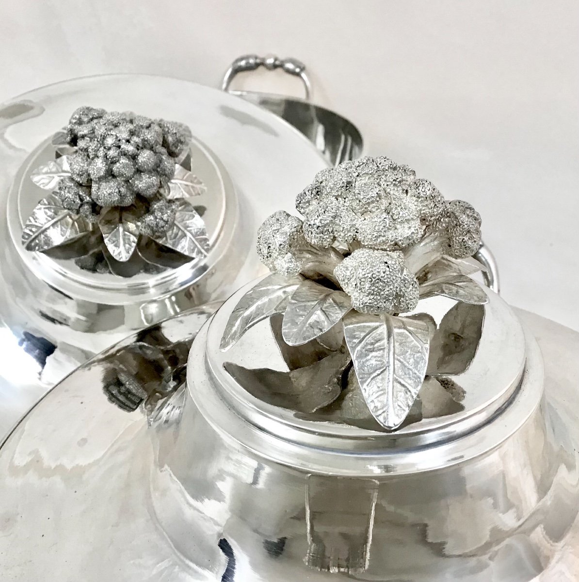 Pair Of Vegetable Dishes , Paris 1788, Nicolas Fauconnier, Sterling Silver-photo-5