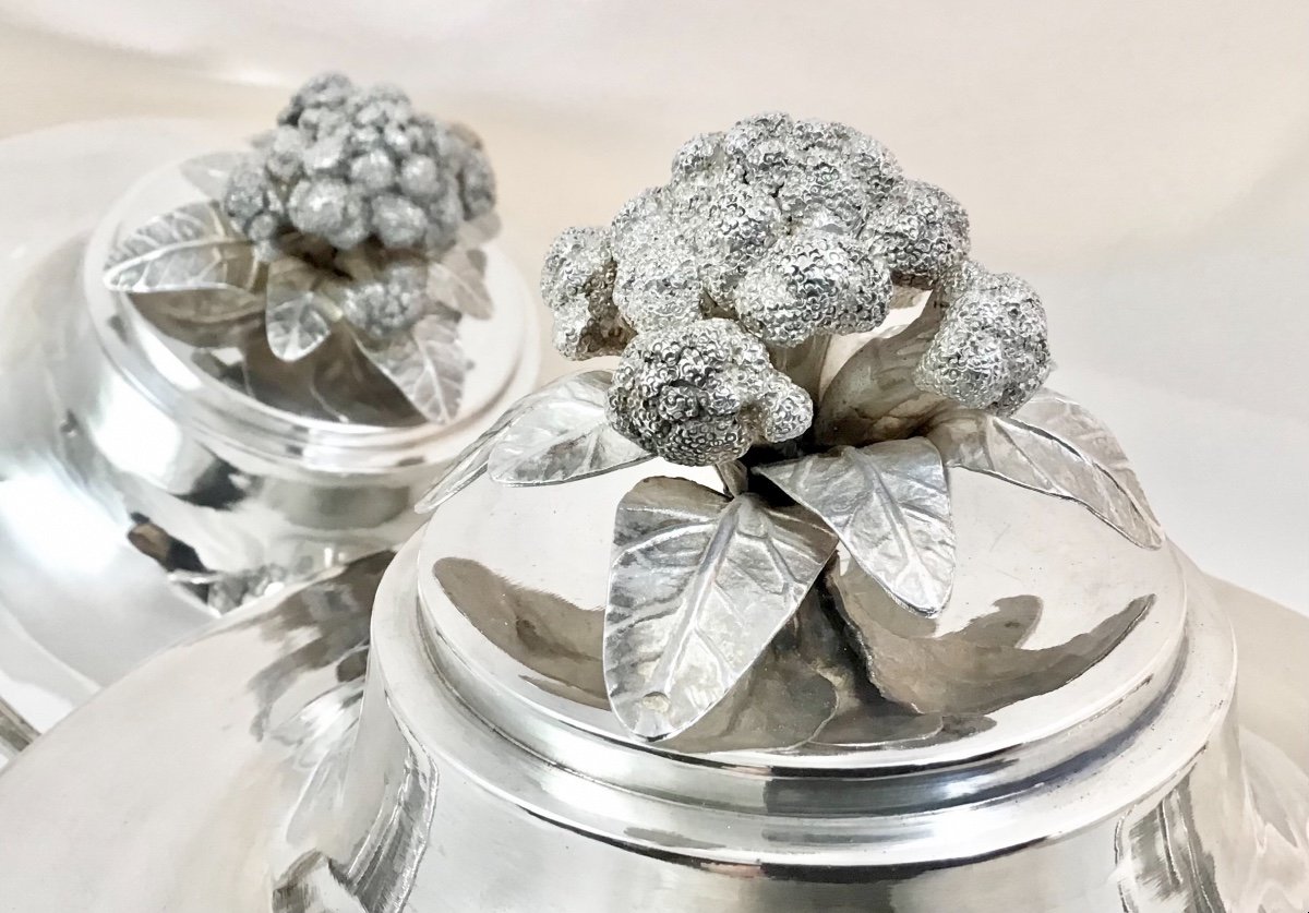 Pair Of Vegetable Dishes , Paris 1788, Nicolas Fauconnier, Sterling Silver-photo-8