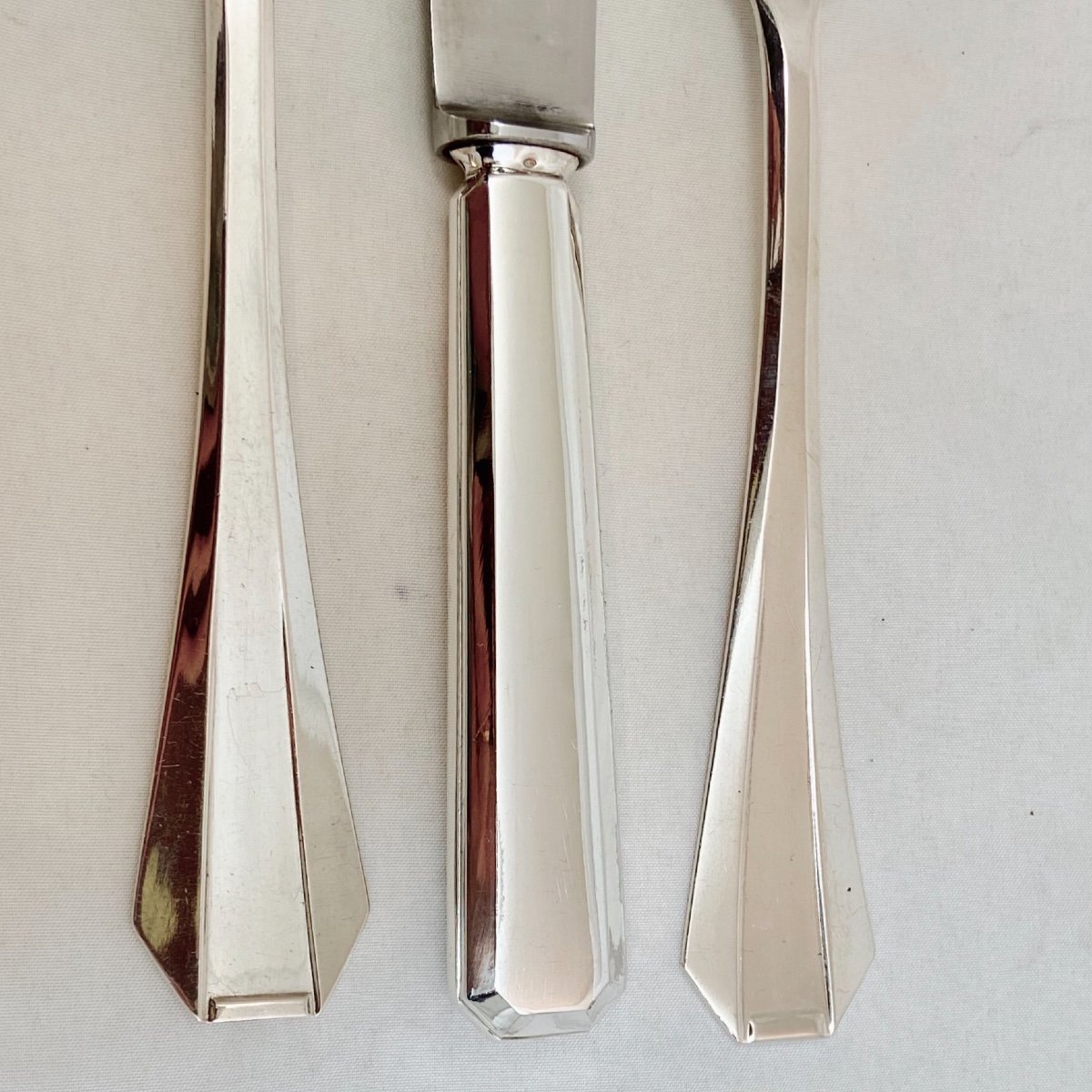 Art Deco Cutlery Set, Sterling Silver, 150 Pieces Delheid, Frères, Brussels Circa 1925-1940, Nr. 39-photo-7