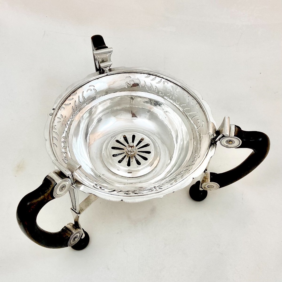 Paire De Réchauds Empire, Comines,Flandre, 1799-1809, Argent Massif -photo-3