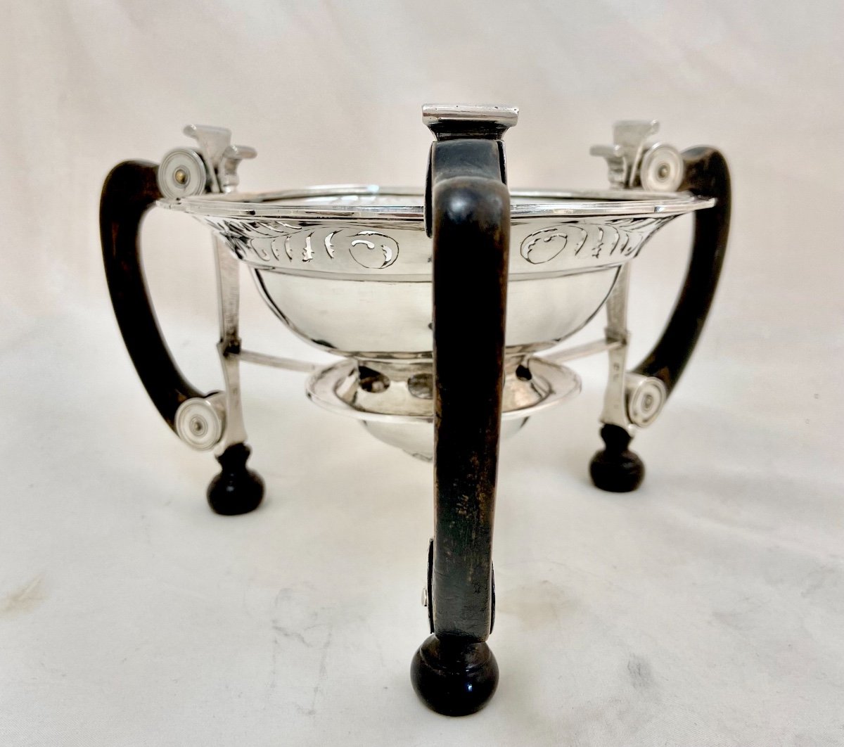 Paire De Réchauds Empire, Comines,Flandre, 1799-1809, Argent Massif -photo-6