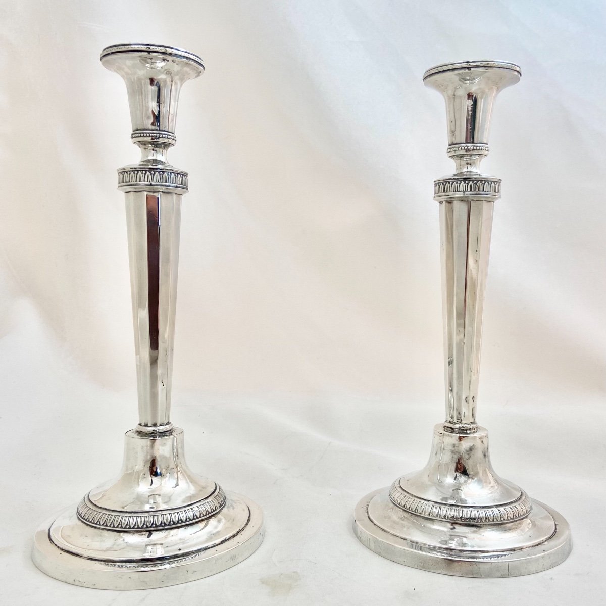 Charles X Candlesticks, Mons 1814-1831, Sterling Silver, Pierre Deshorgnies-photo-7
