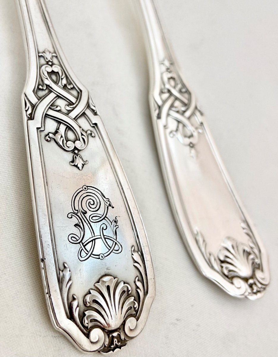Puiforcat Molière Pattern Cutlery Set, 136 Pieces For 12 People, Sterling Silver-photo-7