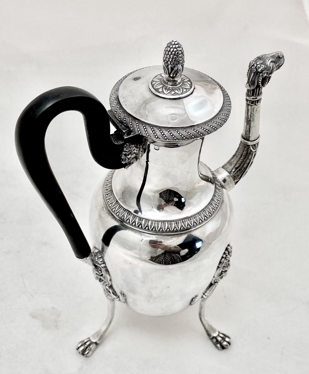 Masonic Coffee Pot, 1819-38, Paris, Sterling Silver,by  N.x.goulin,-photo-5