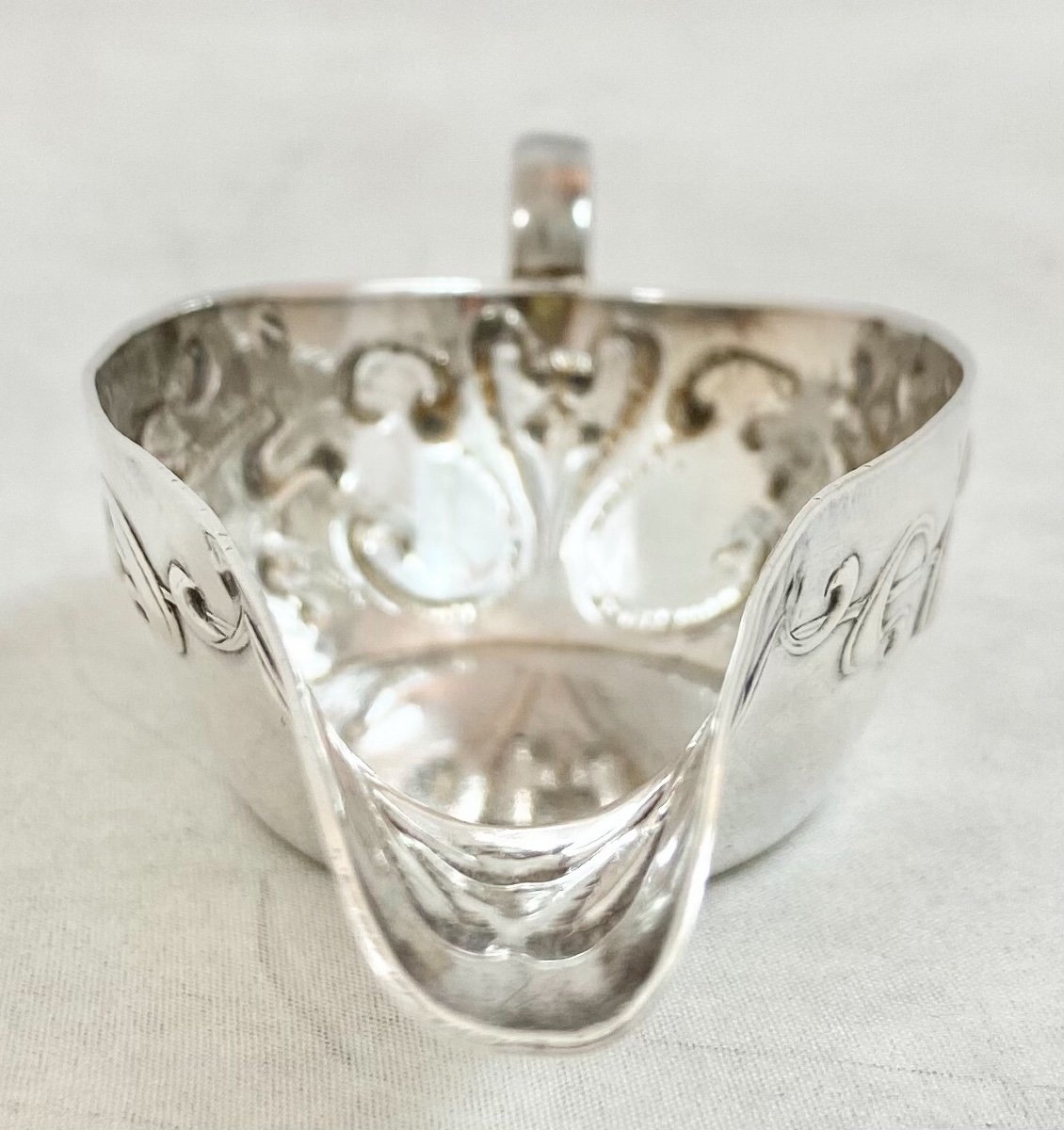 Art Nouveau Pap Boat  Sterling Silver, France Circa 1890-photo-6