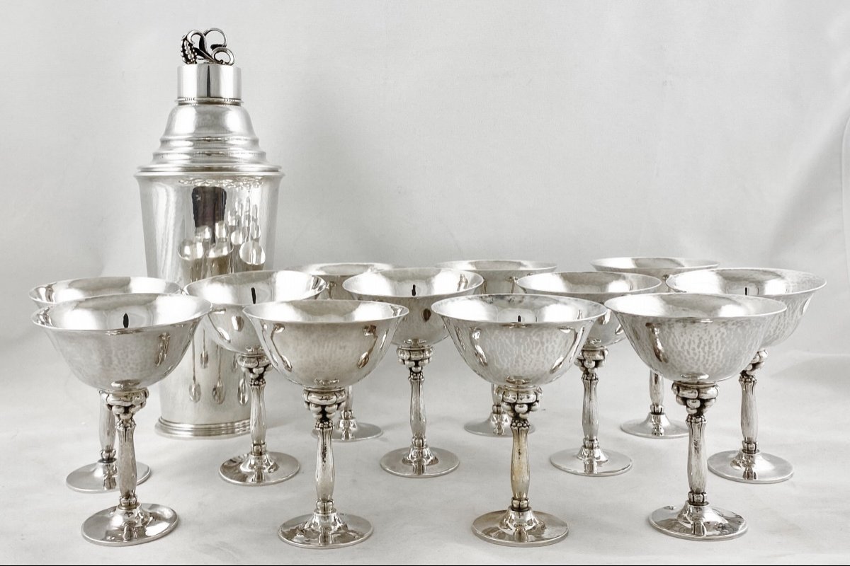 Shaker, Georg Jensen , Argent Massif , 462D , Copenhague Vers 1945, Harald Nielsen-photo-4