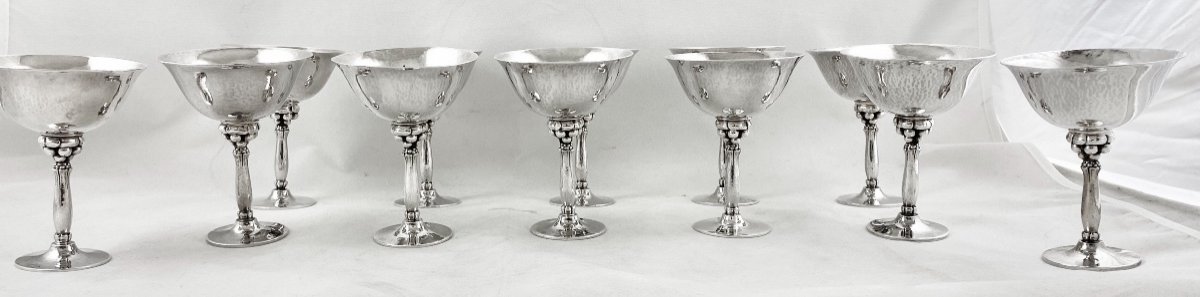 12 Cocktail Cups, Georg Jensen, 479a , Sterling Silver, Design Harald Nielsen-photo-3