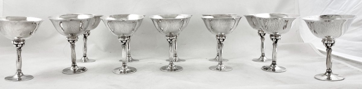 12 Cocktail Cups, Georg Jensen, 479a , Sterling Silver, Design Harald Nielsen-photo-1