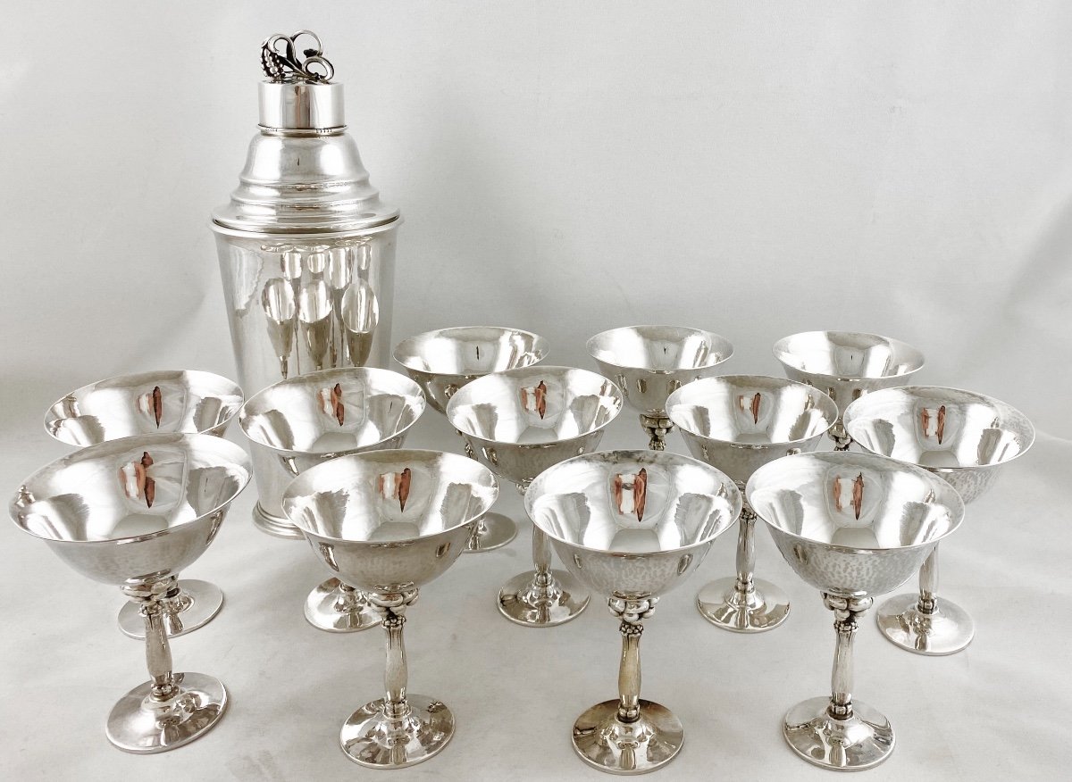 12 Cocktail Cups, Georg Jensen, 479a , Sterling Silver, Design Harald Nielsen-photo-6