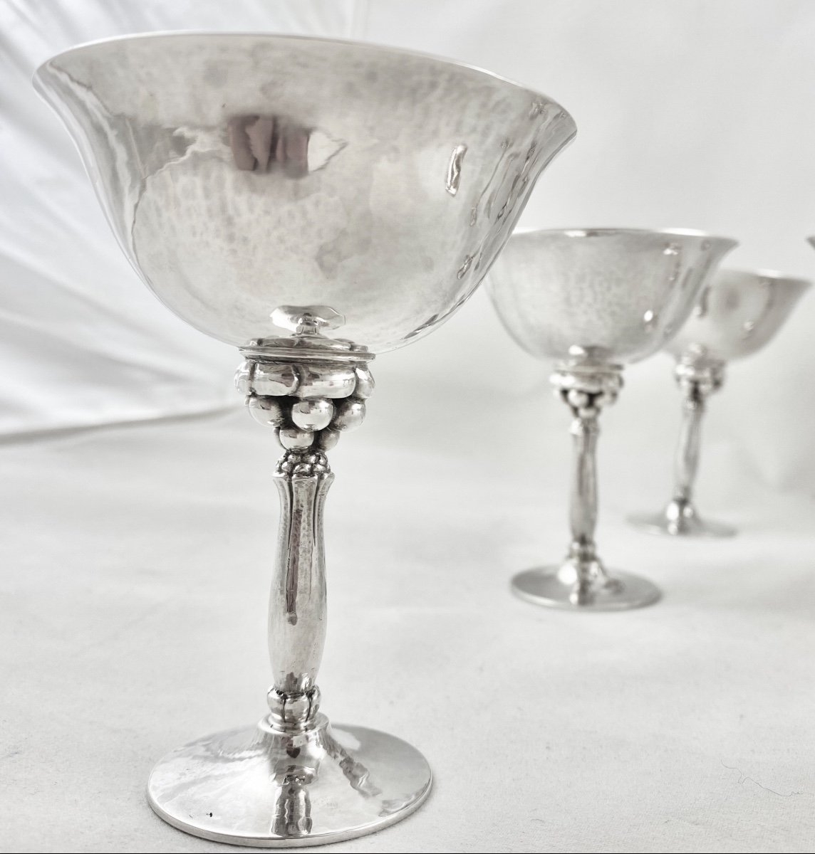 12 Coupes à Cocktails, Georg Jensen , 479A , Argent Massif ,  Dessin Harald Nielsen 