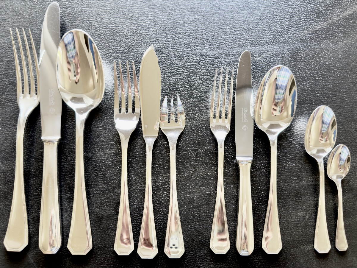 Ménagère America , Christofle , 141 Pièces Pour 12 Personnes, Métal Argenté , Art Déco -photo-4