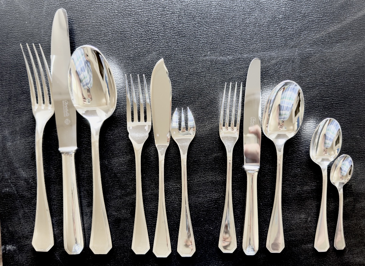 Ménagère America , Christofle , 141 Pièces Pour 12 Personnes, Métal Argenté , Art Déco -photo-1