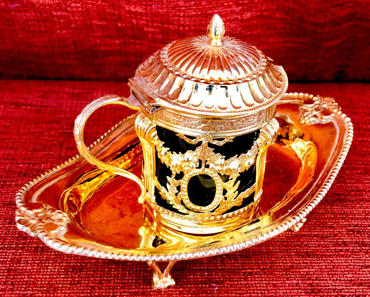 Mustard Pot, Paris 1787, Louis Joseph Bouty, Vermeil, Sterling Silver-photo-3