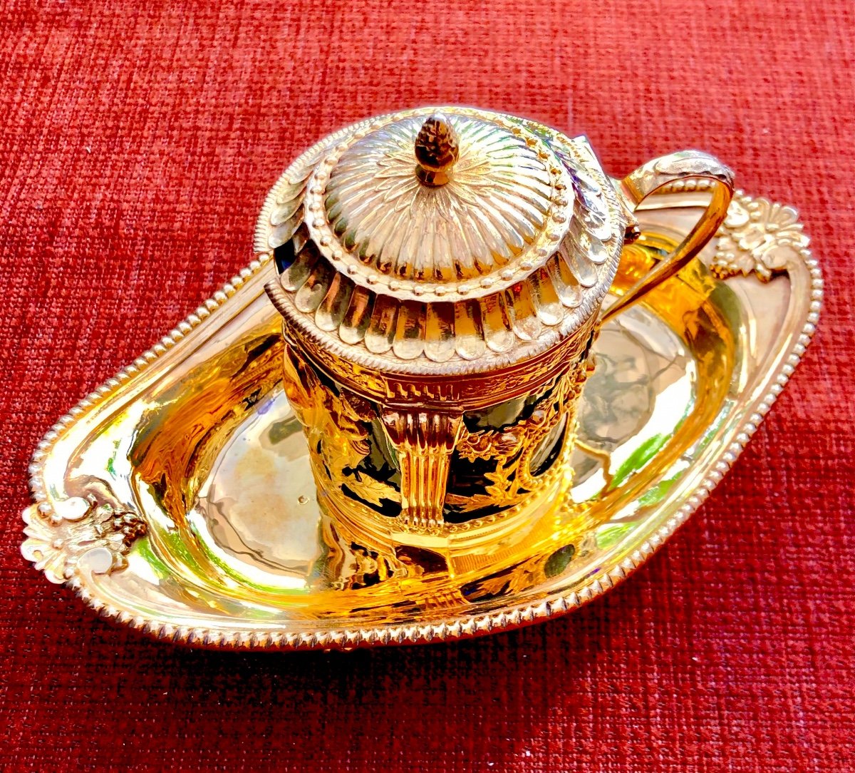 Mustard Pot, Paris 1787, Louis Joseph Bouty, Vermeil, Sterling Silver-photo-4