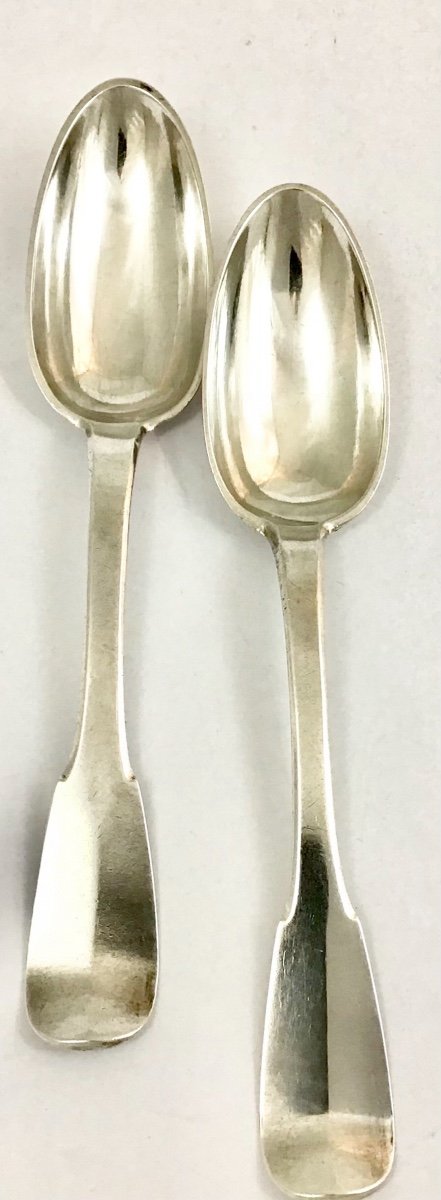 Two Spoons, Rouen 1784, Lamoureux Matthieu Pierre, Sterling Silver-photo-3