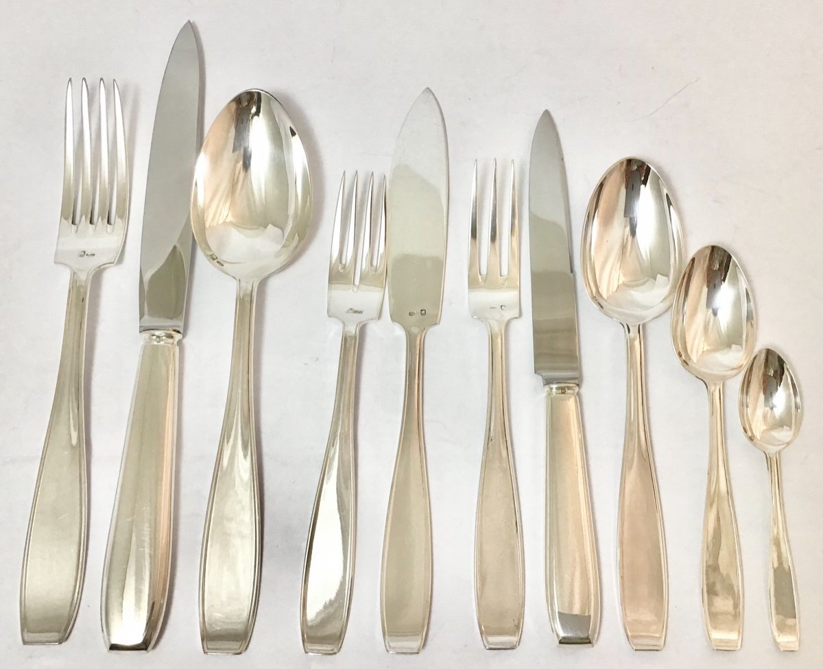 Cutlery Set, Wolfers, Silver, Brussels ,art Déco ,1930-1950-photo-2