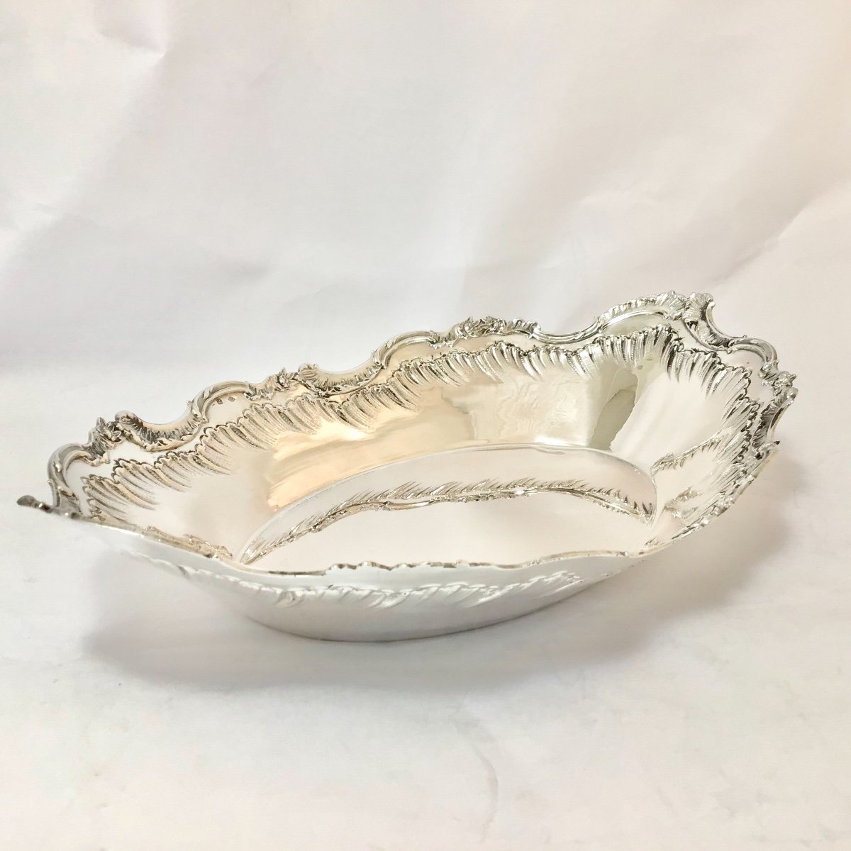 Corbeille à Pain, Argent Massif, Delheid Frères, Bruxelles 1880-1910-photo-5