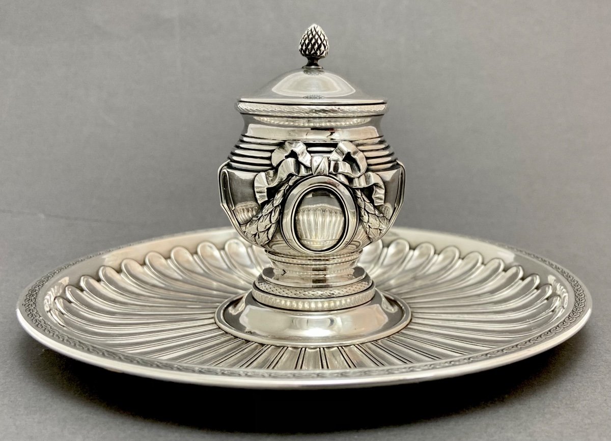 Inkwell Louis XVI, Sterling Silver, Risler & Carré, Paris 1890-1910-photo-5