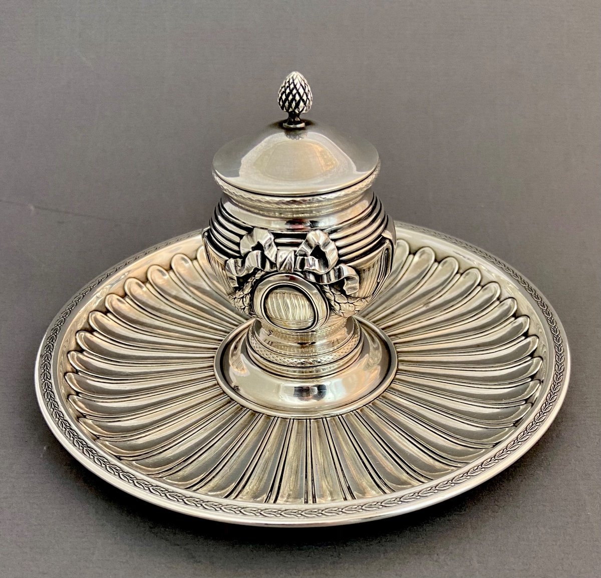 Inkwell Louis XVI, Sterling Silver, Risler & Carré, Paris 1890-1910-photo-7