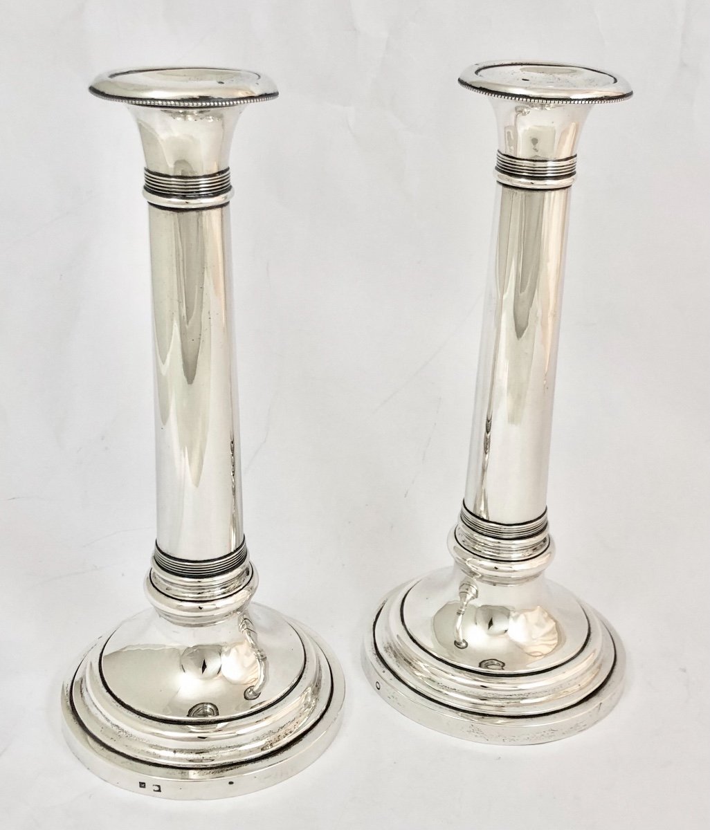Pair Of Empire Candlesticks, Maastricht, 1816-1828, J.j. Nijts -photo-1
