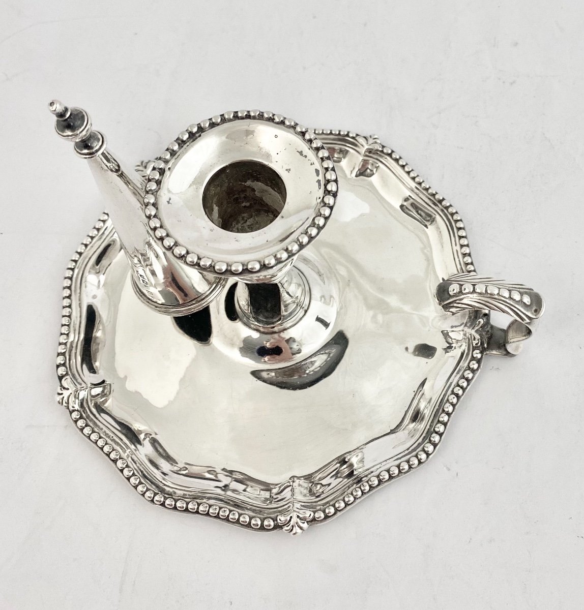 Chamberstick, London 1773, John I Crouch And Th. Hannam, Sterling Silver-photo-6