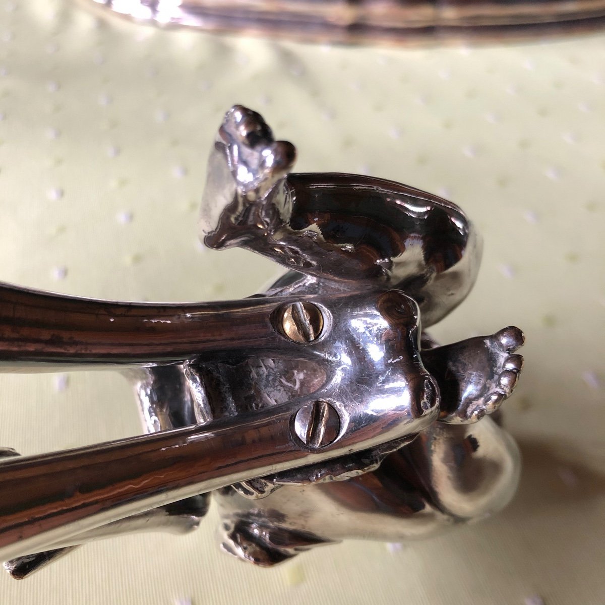  Christofle Centerpiece, Paris 1850-80 , Silverplated  Bronze And Crystal-photo-4