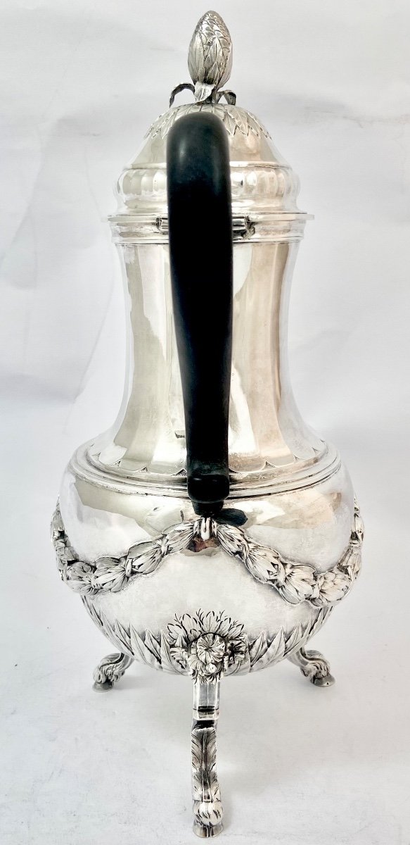 Louis XVI Coffee Pot , Bruges 1780-90, Gaspard Hanicq, Sterling Silver-photo-6
