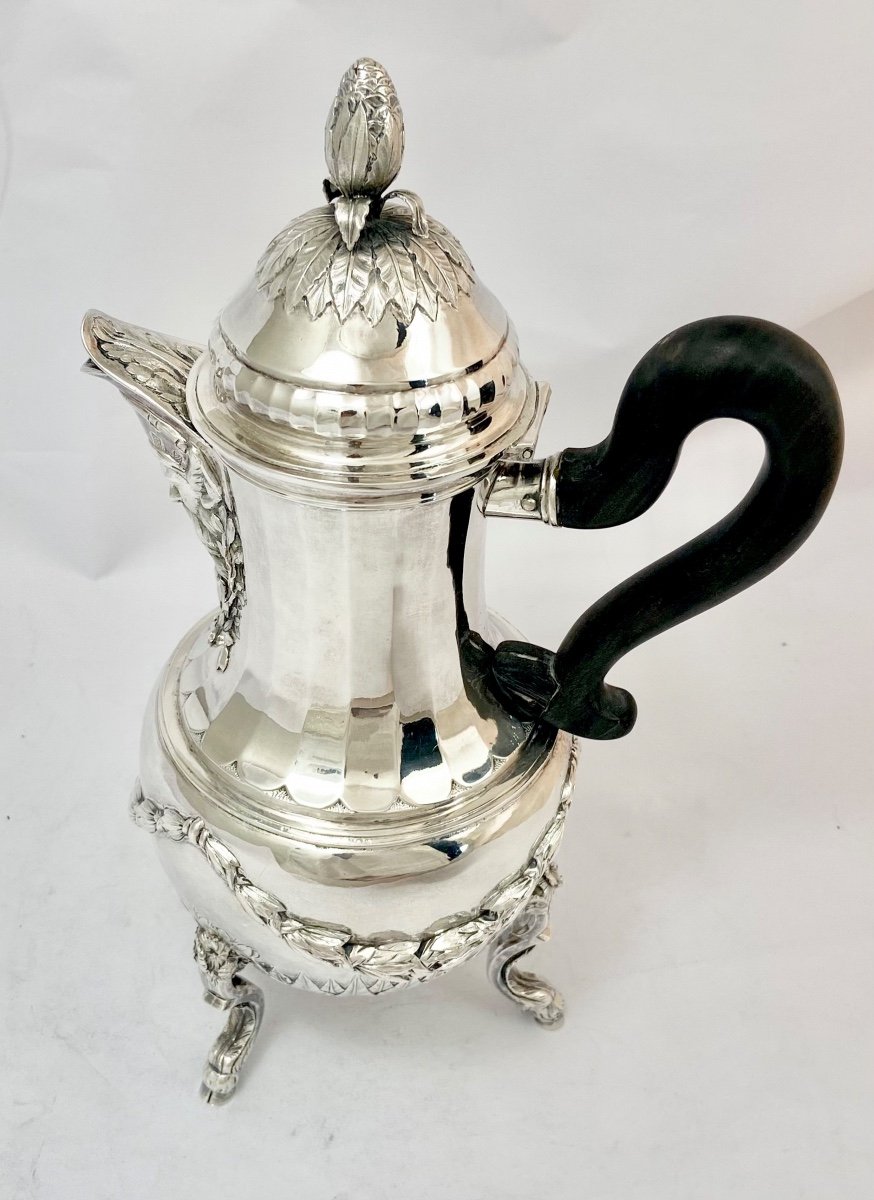 Louis XVI Coffee Pot , Bruges 1780-90, Gaspard Hanicq, Sterling Silver-photo-7