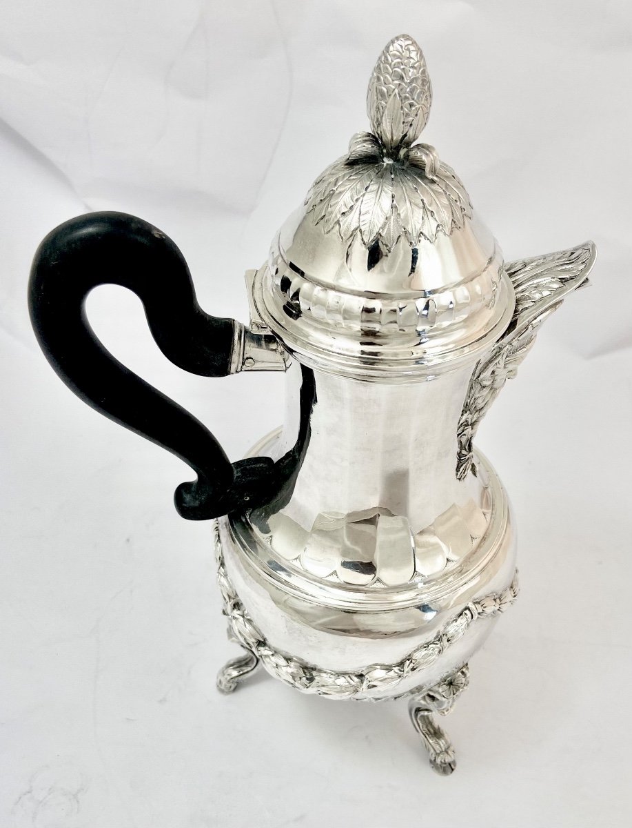 Louis XVI Coffee Pot , Bruges 1780-90, Gaspard Hanicq, Sterling Silver-photo-8