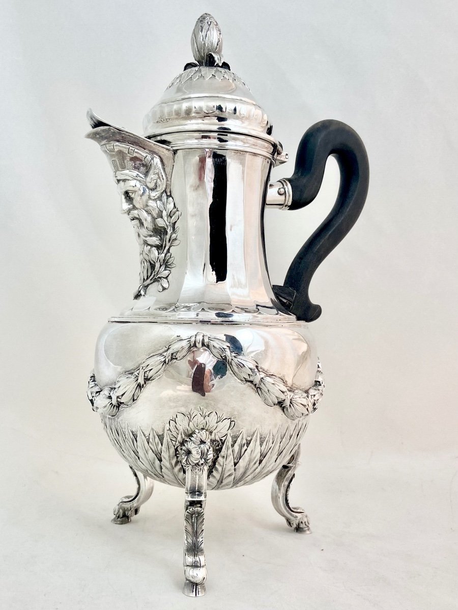 Louis XVI Coffee Pot , Bruges 1780-90, Gaspard Hanicq, Sterling Silver