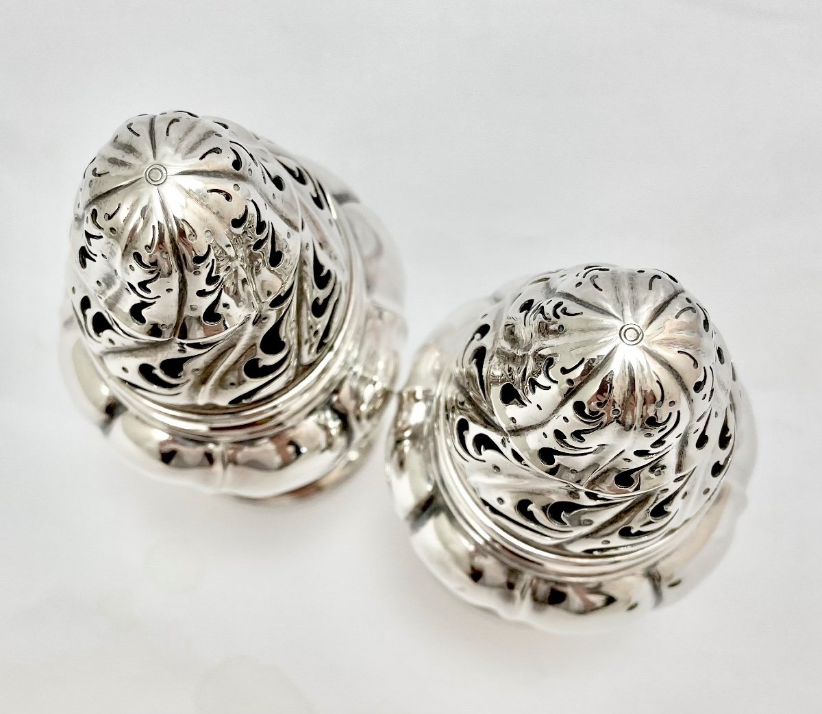 Pair Of Louis XV  Casters, Sterling Silver, Altenloh For Matelot In Liège 1900-1930-photo-4