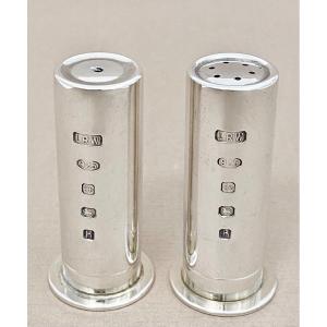 Sterling Silver “cartridge” Salt Shakers, Birmingham