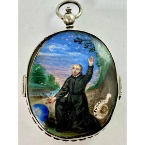 Reliquaire Saint-Ignace & Saint-François Xavier,  XVIIéme, Argent Massif