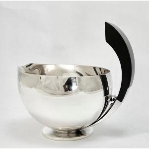 Art Deco Sauce Boat N°686, Georg Jensen, Drawing By Harald Nielsen, Denmark Circa 1932 925 Silver