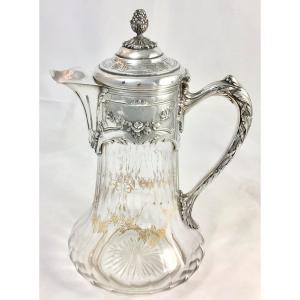 Crystal And Sterling Silver Jug  Or Decanter , Louis XVI Style, Le Verrier Paris 1903-1911