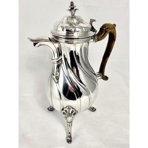 Mons 1768, Louis XV Coffee Pot, Sterling Silver, Master With Ardent Heart