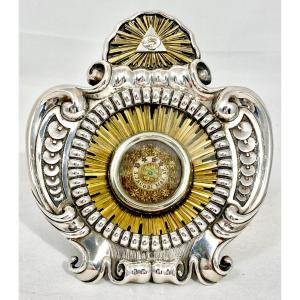 Osculatory Reliquary Of Saint-james  Major Apostle , Sterling Silver, Antwerp 1830-50,