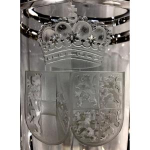 Imperial Provenance Habsburg-lorraine Luxembourg, Art Deco Style Vase, Riedel Crystals 
