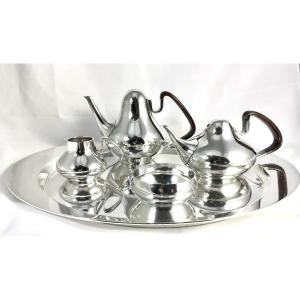 Copenhague 1952 , Georg Jensen dessin Henning Koppel , argent massif (925) , service café 1017
