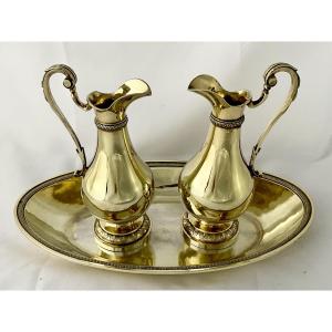 Paris, 1820–38, Solid Silver And Vermeil, Jean-pierre Famechon, Pair Of Cruets, Ampullae 