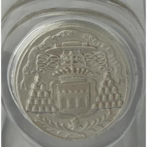 Champagne Flute With A Heraldic Crystal-ceramic Inlay, Cardinal Dupont, Archbishop Of Bourges