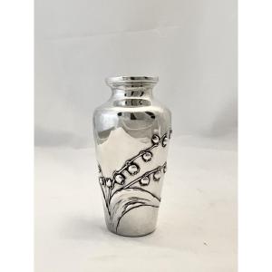 Philippe Wolfers, Brussels, Circa 1890–1900, Solid Silver, Art Nouveau, Vase