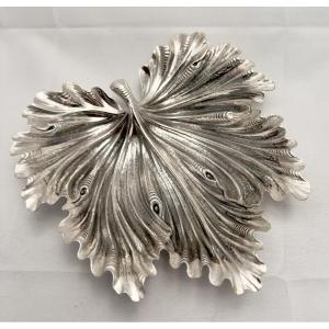 Buccellati, 925% Sterling Silver, Vine-leaf-shaped Trinket Dish, Milan 1970