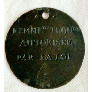 Women's Military Badge, France 1793–1800, Engraved Brass, Marie-therese Magnus