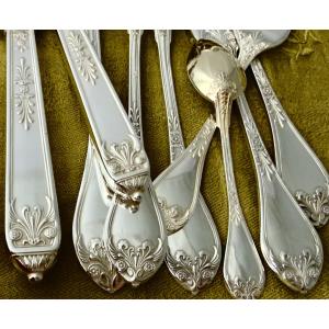 Wolfers, 147-piece Set, Empire Style, Silver-plated Metal, Bruno Wiskemann, Serves 12 