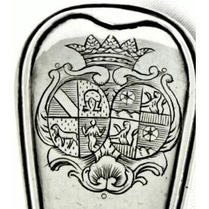 Strasbourg, 1763, Besenval-von Roll Coat Of Arms, Sprinkling Spoon, Sugar Spoon, Johann Pick