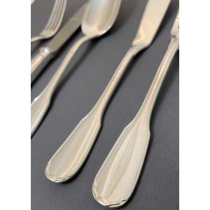 Christofle “versailles Ou Dupleix” 126 Pieces, Paris, Cutlery For 12 Guests, Silver Plated