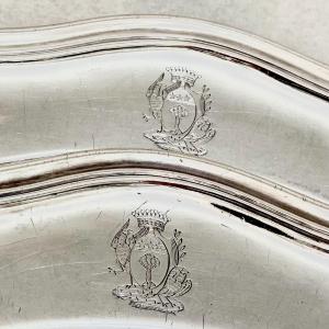 Pair Of Louis XV Plates, Trévoux 1751-1771, François-luc Bouvier, Sterling Silver